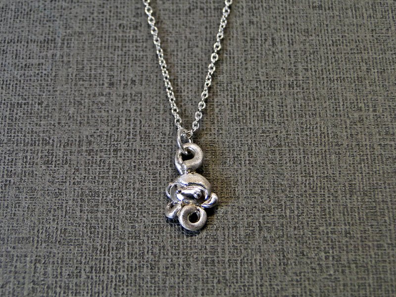 小猴蹦跳项链 - 项链 - 纯银 灰色