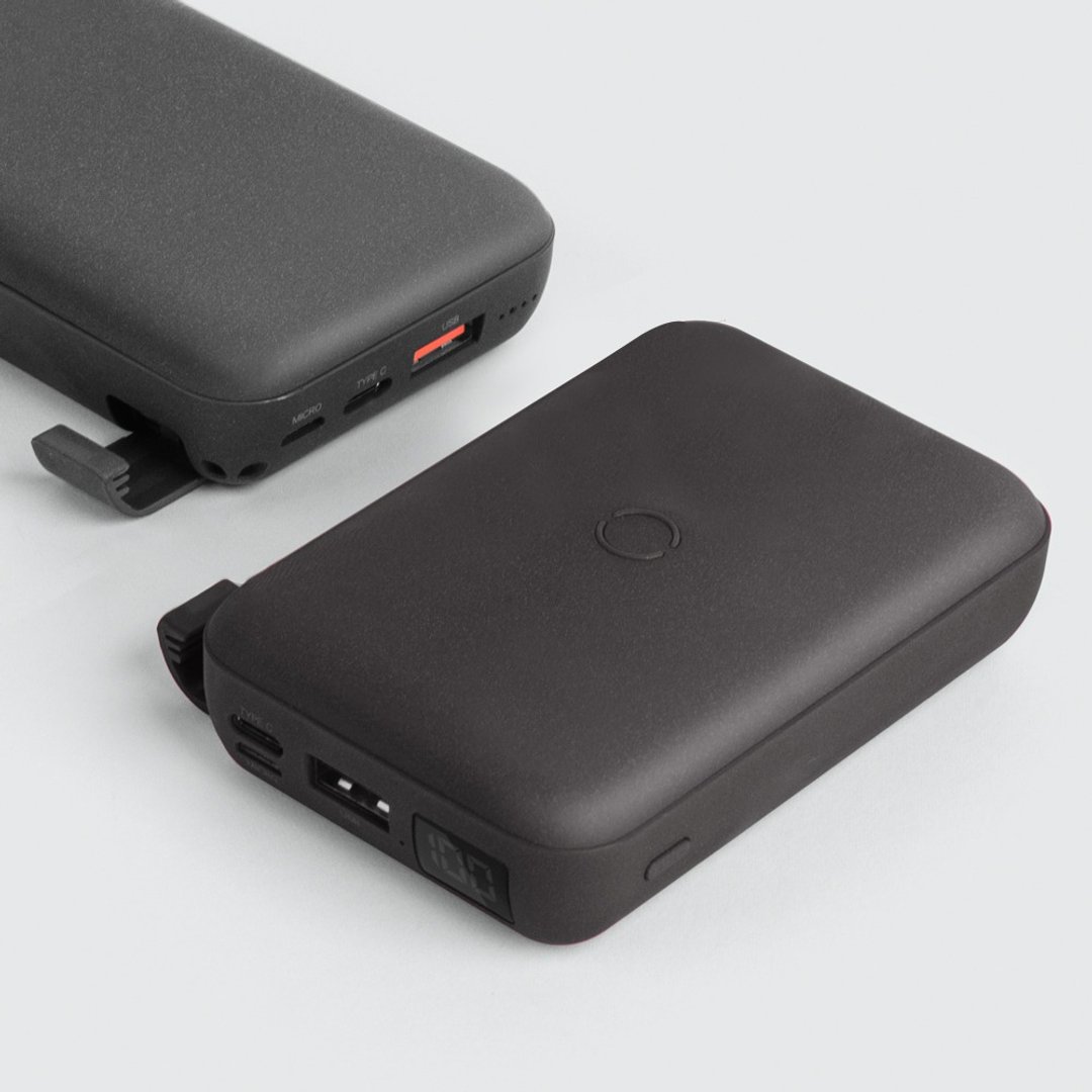 HydeAir 无线快充带支架屏幕行动电源10000mAH-黑色 - 充电宝/传输线 - 其他材质 黑色