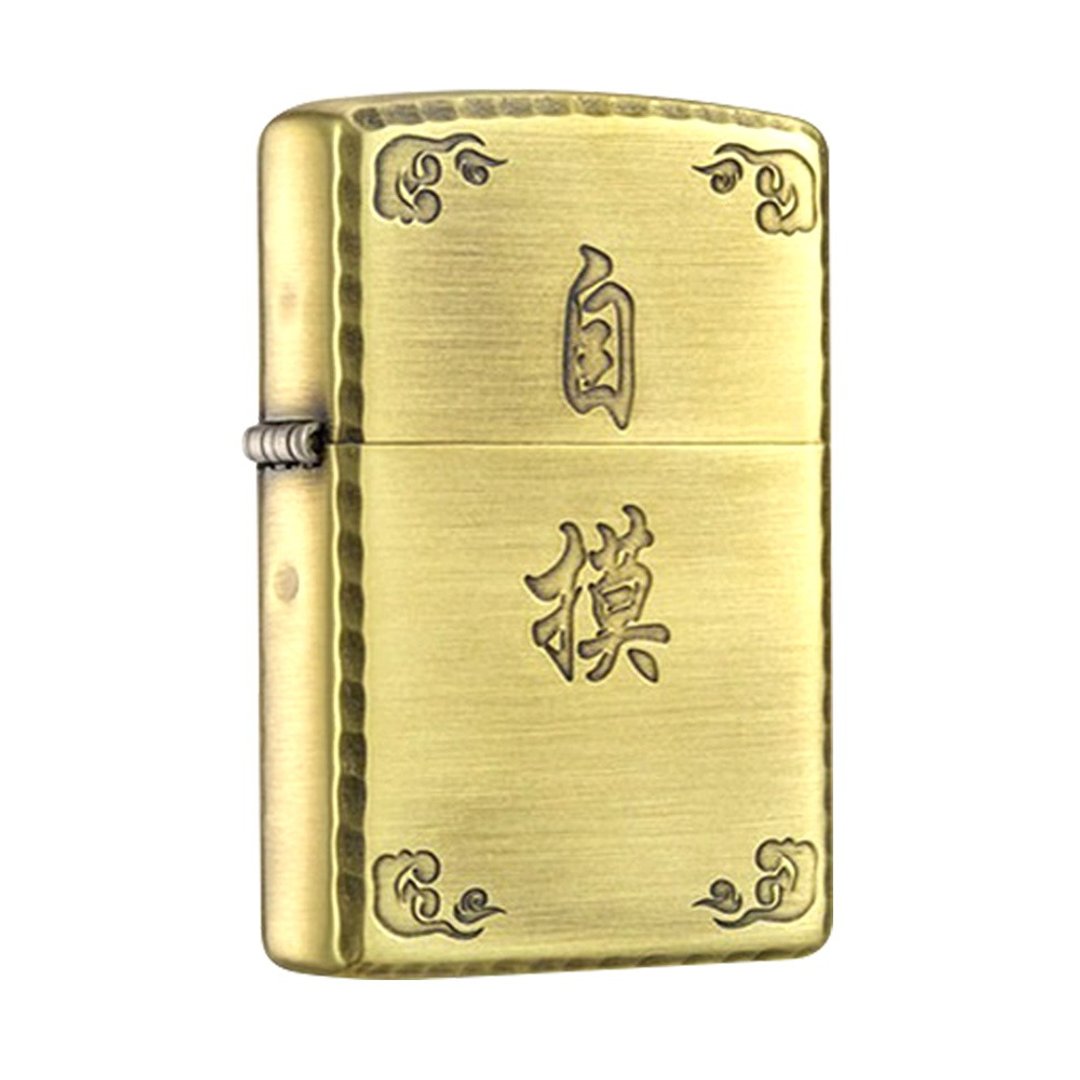 【ZIPPO官方旗舰店】麻将-自摸(拉丝金)防风打火机 ZA-3-59B - 其他 - 铜/黄铜 金色