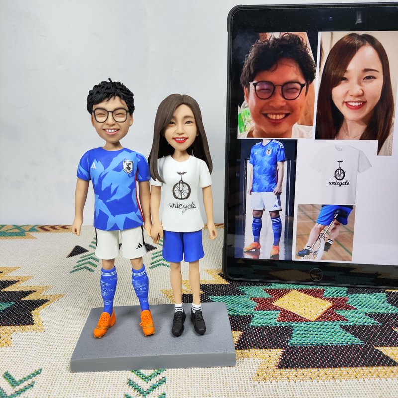 情侣 恋人 周年纪念日礼物订制 订制化 双人 人偶 公仔 似颜绘 - 玩偶/公仔 - 粘土 多色