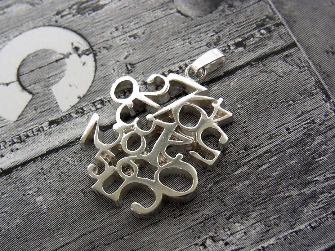 number pendant top / silver - 项链 - 纯银 银色