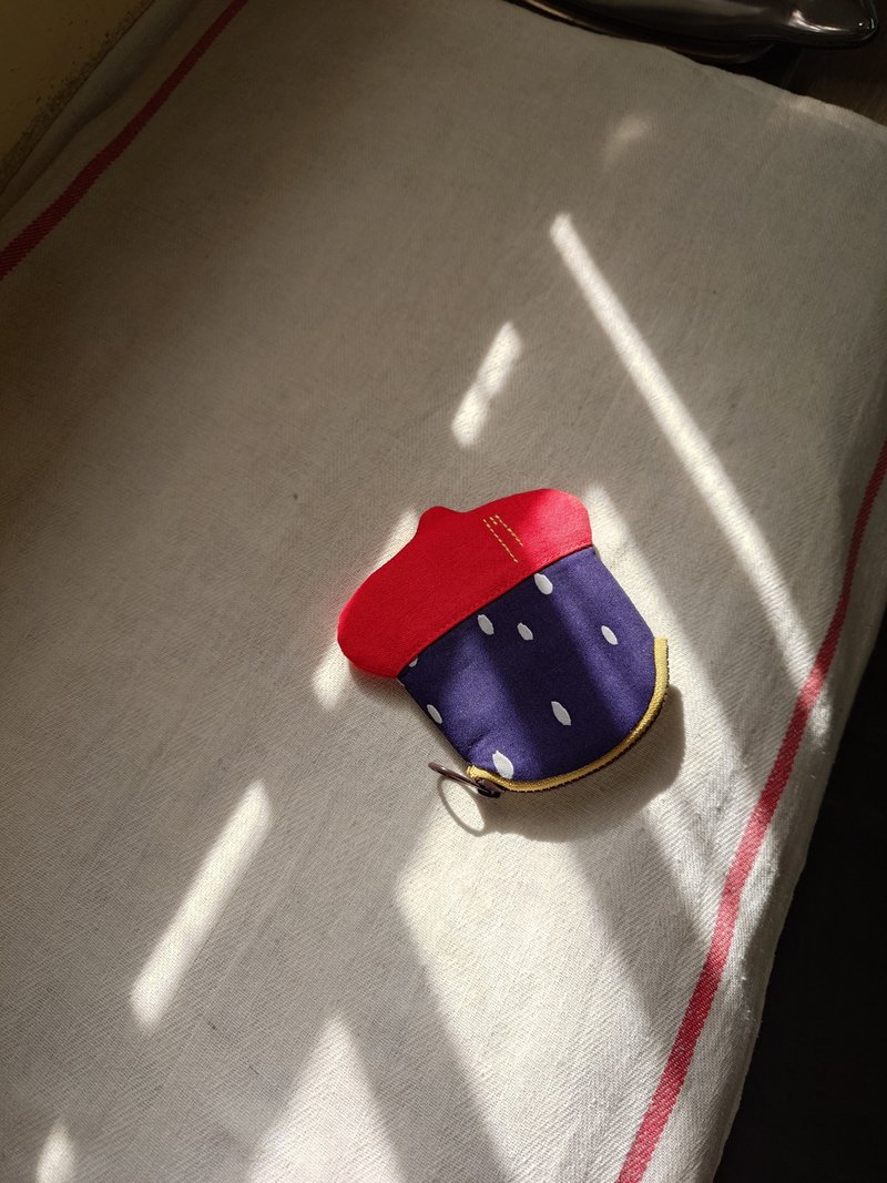 栗子零钱包红色 - 零钱包 - 棉．麻 