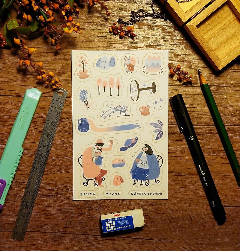 透明故事贴纸明信片-【粉红粉蓝性别】 - 贴纸 - 纸 