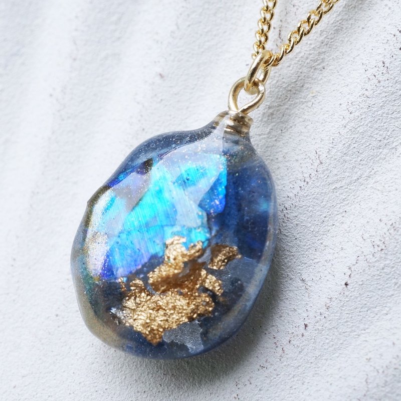 海色のガラスjewelryネックレス - 项链 - 玻璃 蓝色