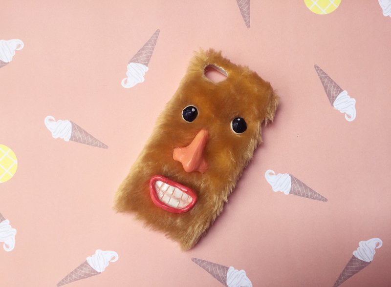 毛绒绒手机壳-我在对你微笑 - 平板/电脑保护壳 - 其他材质 咖啡色