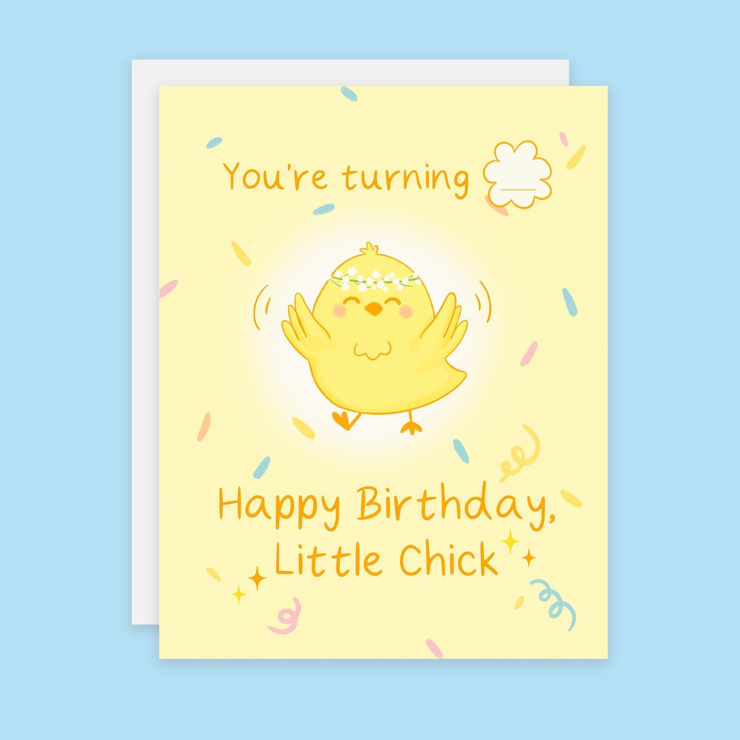 小鸡宝宝生日卡｜儿童适用｜生日快乐｜可爱小鸡｜个性化定制 - 卡片/明信片 - 纸 