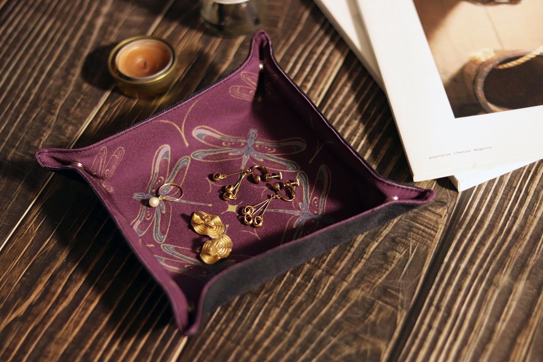 奇幻标本室系列 / 昆虫置物布盘 - 蜻蜓款 - 收纳用品 - 聚酯纤维 紫色