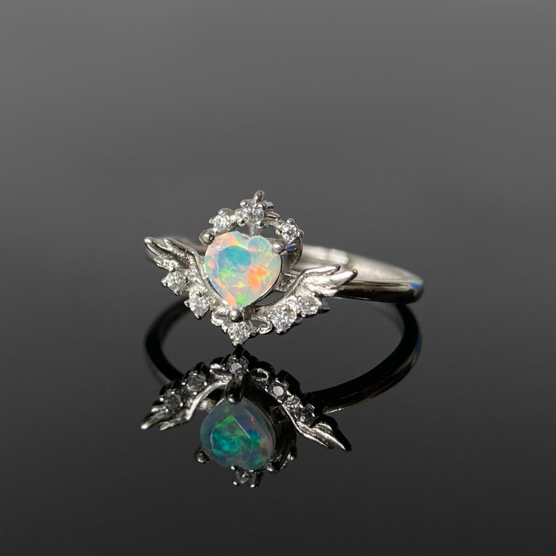 2件85折 | 非洲澳宝蛋白石纯银戒指 (极光幻彩 欧泊) - 戒指 - 纯银 