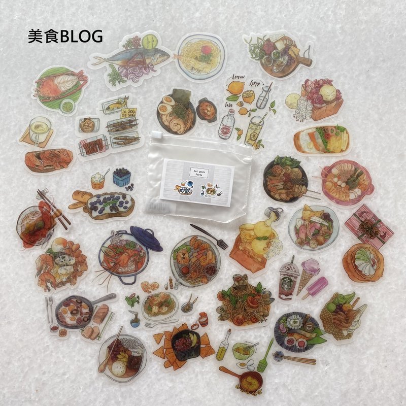 手帐素材包 贴纸包 美食 BLOG 吃货日记 INS - 贴纸 - 纸 