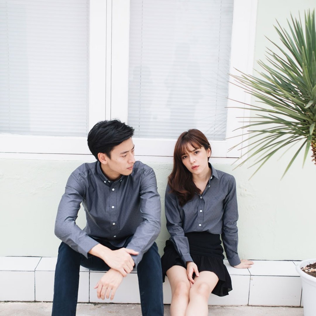 (SIZE M) PREMIUM // grey  // women long sleeves - 女装衬衫 - 棉 灰色