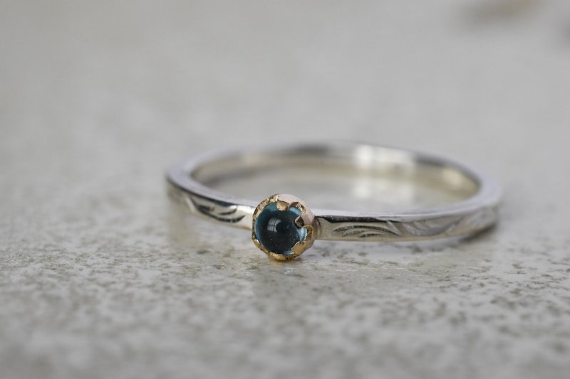 月华 蓝色拓帕石 - 戒指 - 其他金属 银色