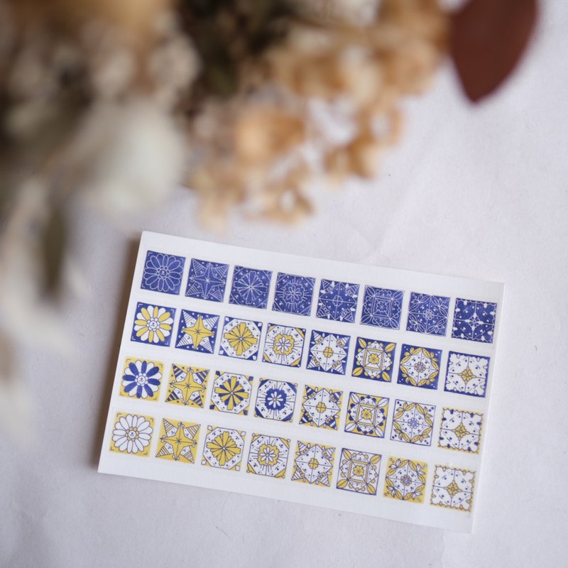 小动物万花筒II 花砖纸胶带 - 纸胶带 - 纸 