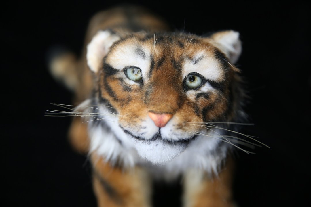 Tiger realistic toy. Tiger baby plush toy. Collectible toy - 玩偶/公仔 - 其他材质 橘色