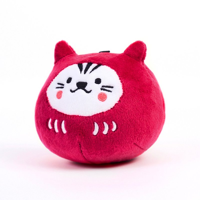 祈福达摩猫草球－龙年限定(牡丹红)　HitoCat 吉豆猫 牡丹花 - 玩具 - 棉 红色