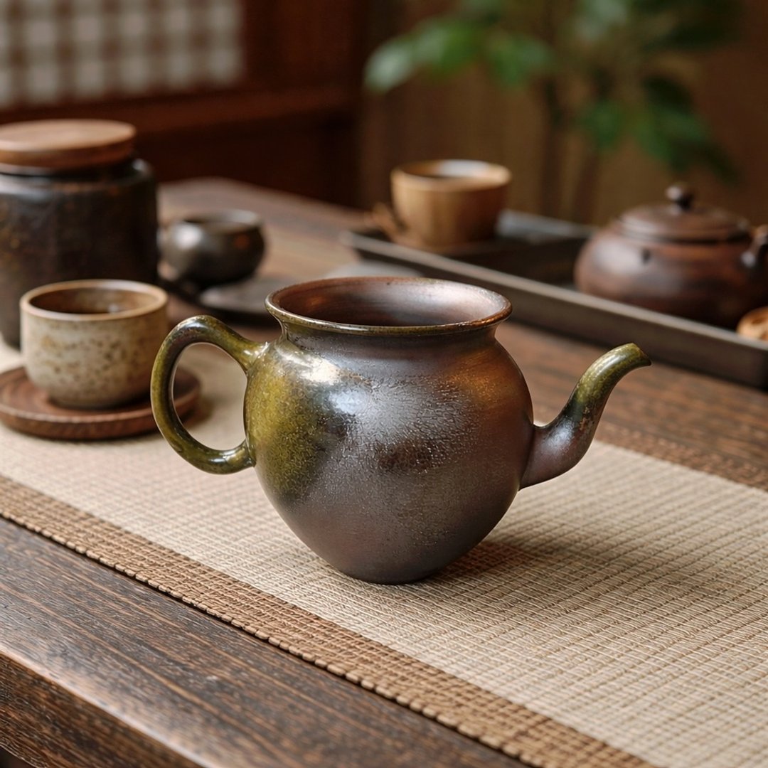 柴烧古朴三弯流茶海 / 公道杯 / 小平凡手作 - 茶具/茶杯 - 陶 