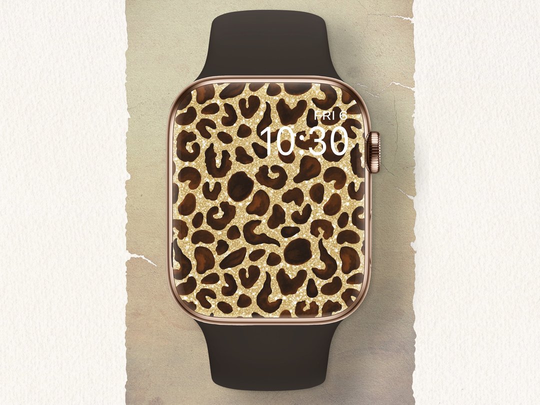Apple Watch Wallpaper, Watch Face Digital Download for Smart Watch Leopard #54 - 电脑手机桌布/贴图/App 图示 - 其他材质 