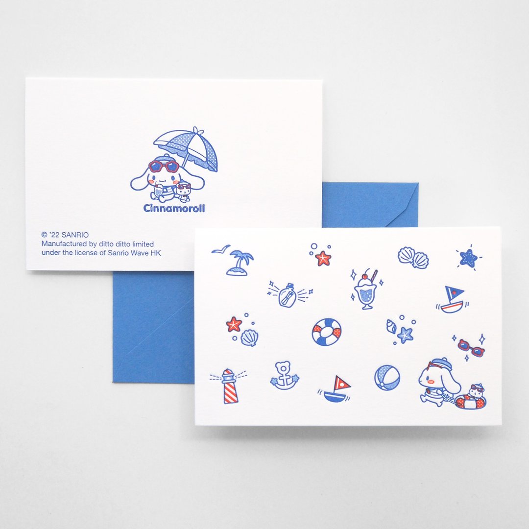 Sanrio x ditto ditto - 活版印刷迷你图案卡- 玉桂狗 - 卡片/明信片 - 纸 