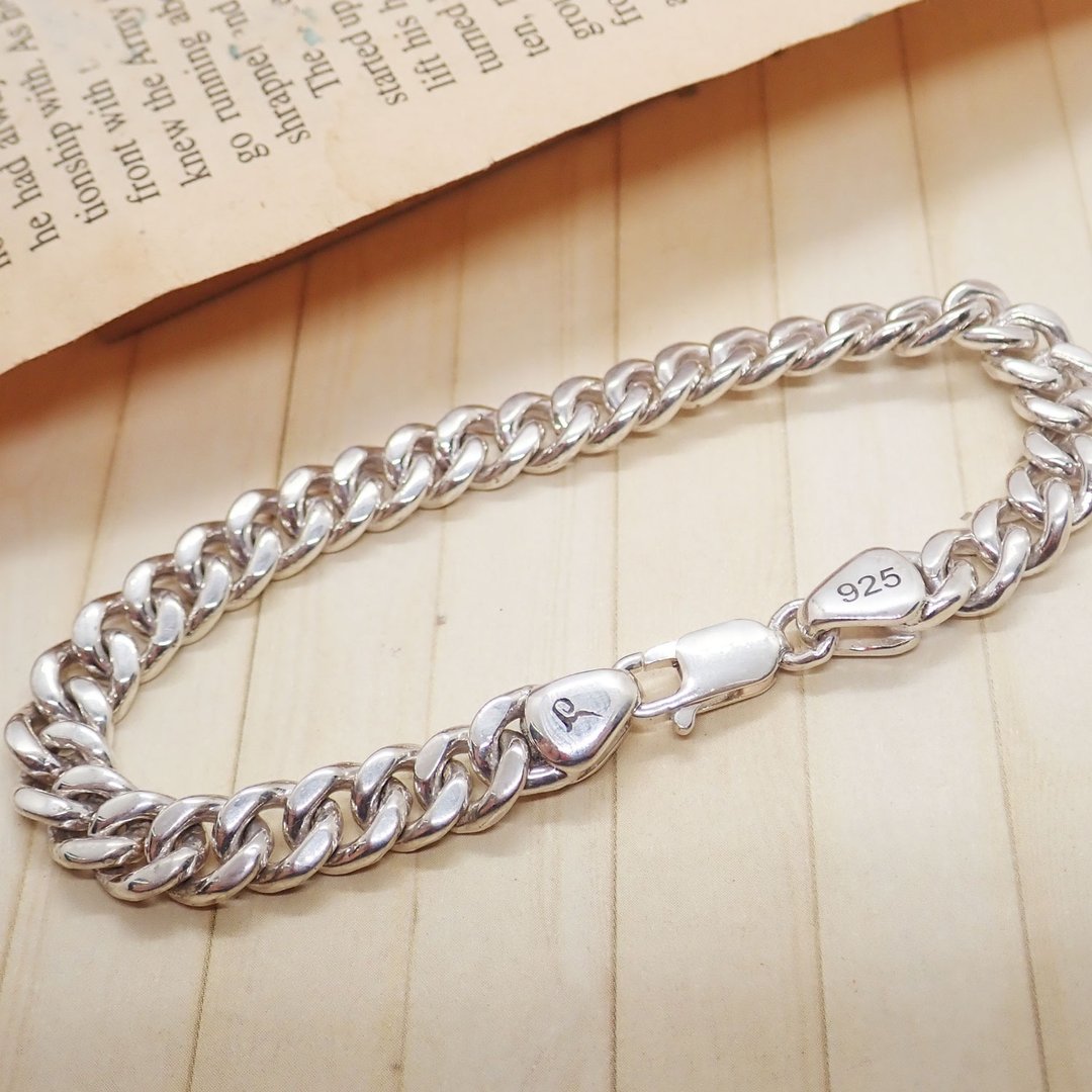 【比法一生】纯银手链—古巴手链 纯银925手作饰品 - 手链/手环 - 银 银色