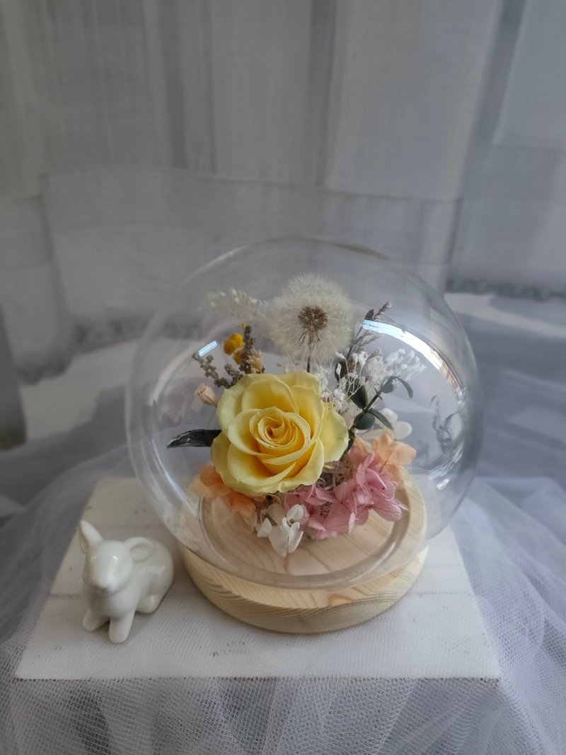 【1人开班】花艺手作课程-蒲公英 玻璃花盅-永生花玻璃罩 - 植栽 - 植物．花 