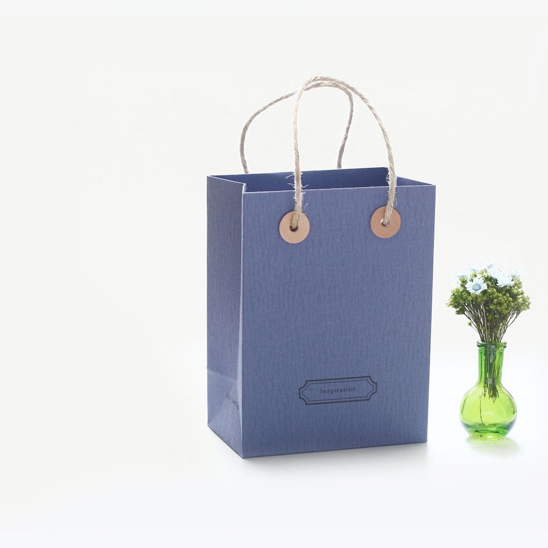Inspiration // Blue) Small Sopping Bag A small carrying bag that conveys your feelings - 包装材料 - 纸 蓝色