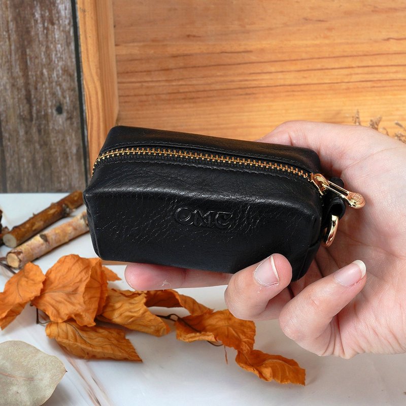 意大利植鞣革娇点牛皮零钱包-小款(黑色) - 零钱包 - 真皮 黑色