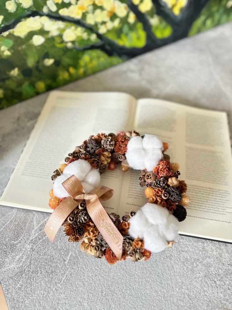 可可爱爱的果实花圈 18厘米 - 干燥花/捧花 - 植物．花 