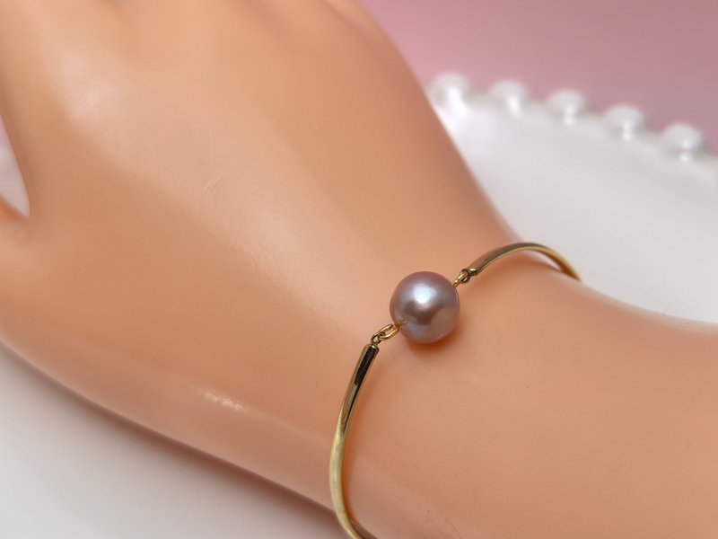 天然淡水珍珠 粉色珍珠 S925银14k注金 手链 - 项链 - 珍珠 粉红色