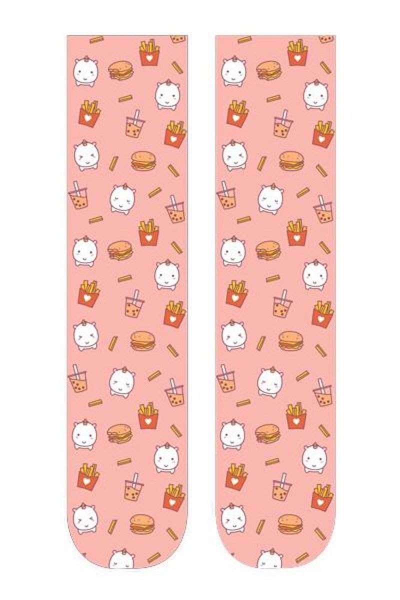 ELODIE 垃圾食物水手袜 - 袜子 - 棉．麻 粉红色