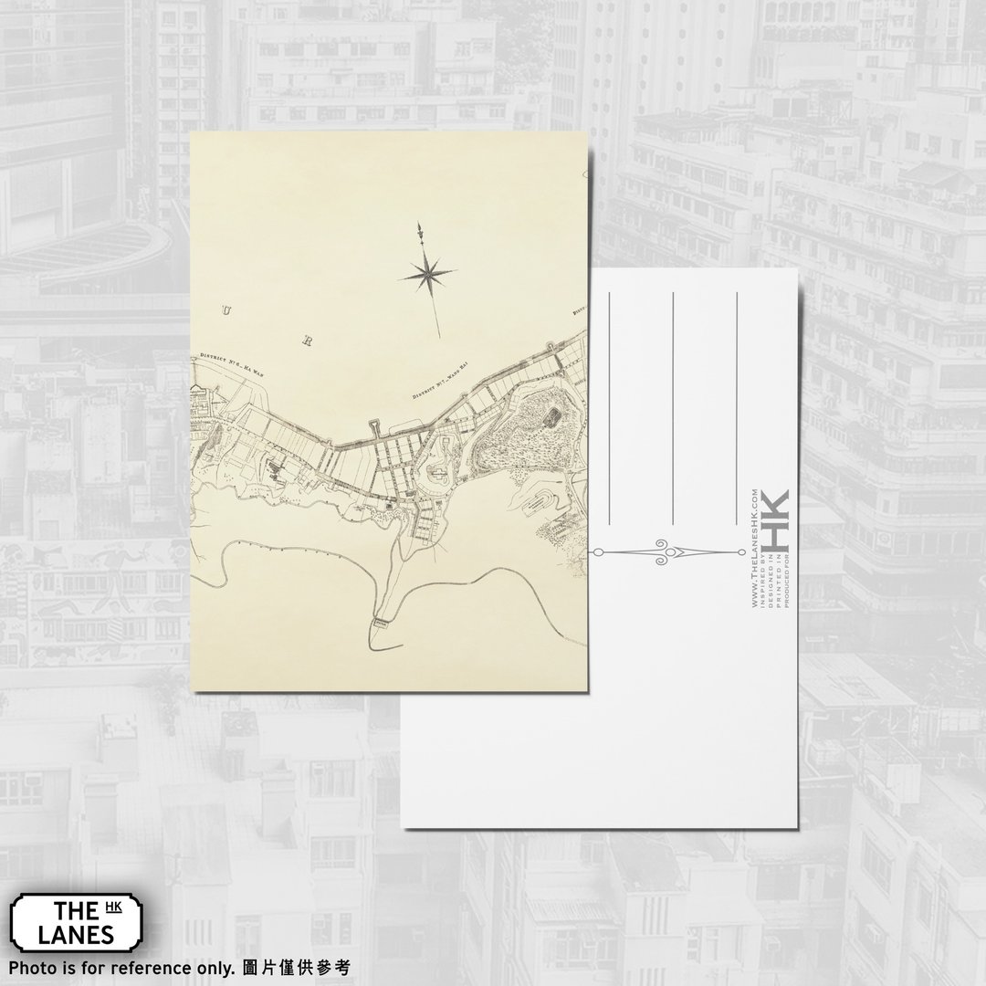 A6明信片 1889年维多利亚城 四环九约地图 D - 卡片/明信片 - 纸 多色