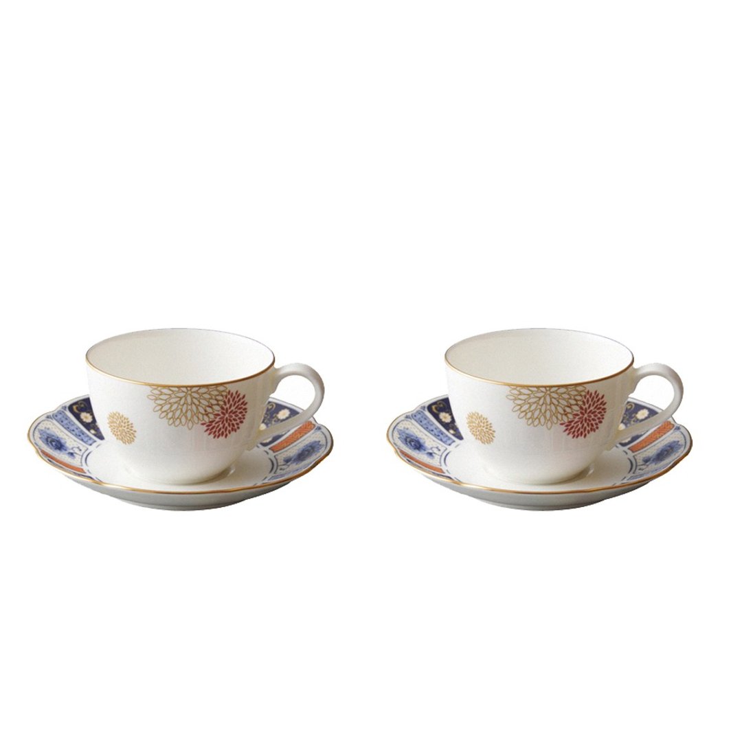 日本NARUMI 伊万里骨瓷茶杯组-2入-280ml - 其他杯子 - 瓷 蓝色