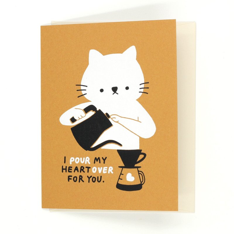 I Pour My Heart Over for You - Greeting Card - 卡片/明信片 - 纸 咖啡色