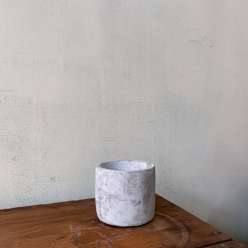【盆器】水泥小圆柱盆(11.5cm*11.5cm*12cm) - 花瓶/陶器 - 水泥 灰色