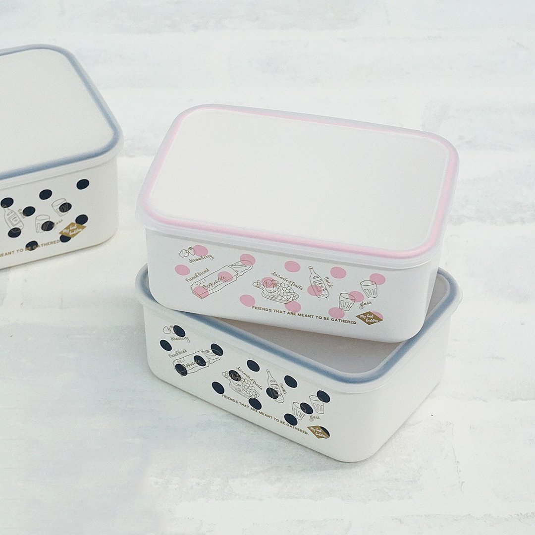 Crony Dots 保鲜盒 M尺寸 500ml 便当盒 派对餐点 儿童 野餐 日本制造 - 便当盒/饭盒 - 塑料 白色