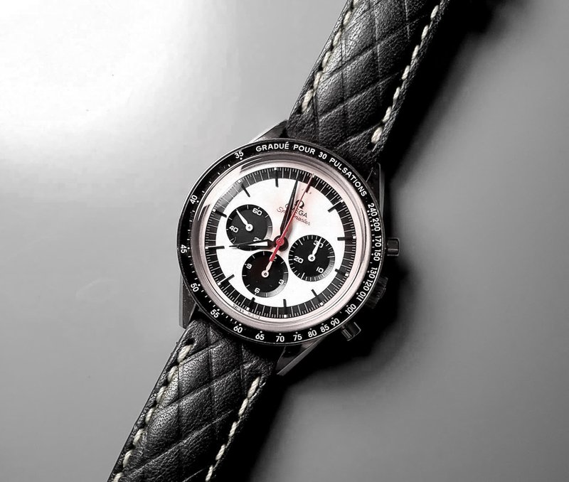 CROSS leather watch strap, classic luxury watch strap, Italian genuine leather - 表带 - 真皮 黑色