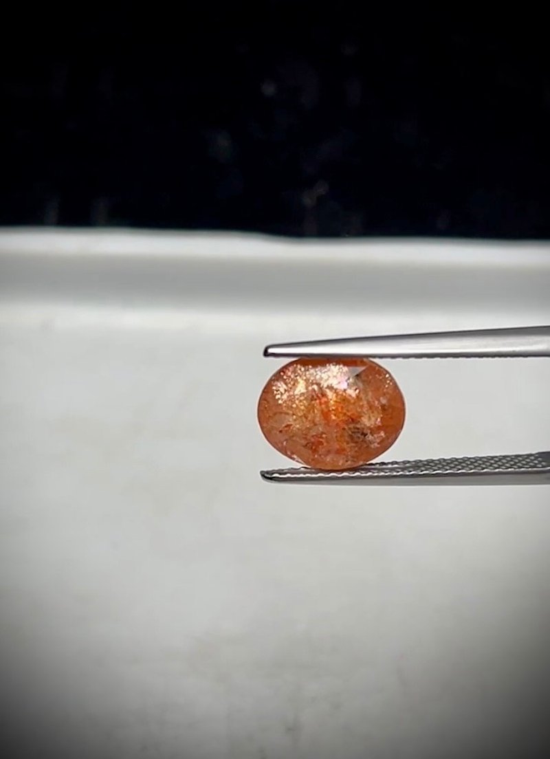 定制 金沙太阳石项链 天然宝石  指定经典四抓镶嵌 - 项链 - 纯银 