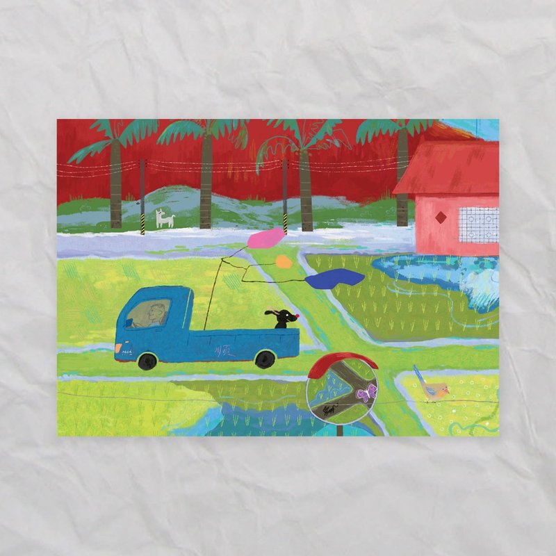 艹方明信片 台湾风景 北斗局部图 原创插画 万用卡 文具 - 卡片/明信片 - 纸 绿色