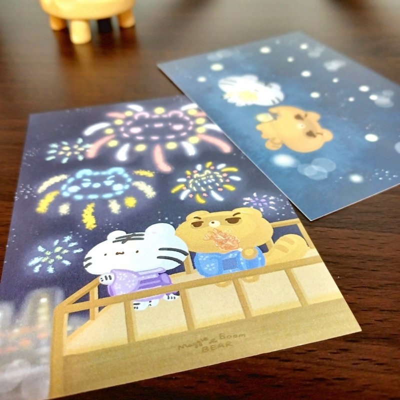 焰火大会/ 赏流萤- 四季明信片 - 系列2 - 卡片/明信片 - 纸 蓝色