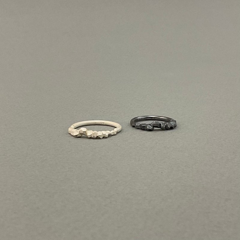 此石彼时 小石戒指 - 戒指 - 纯银 银色