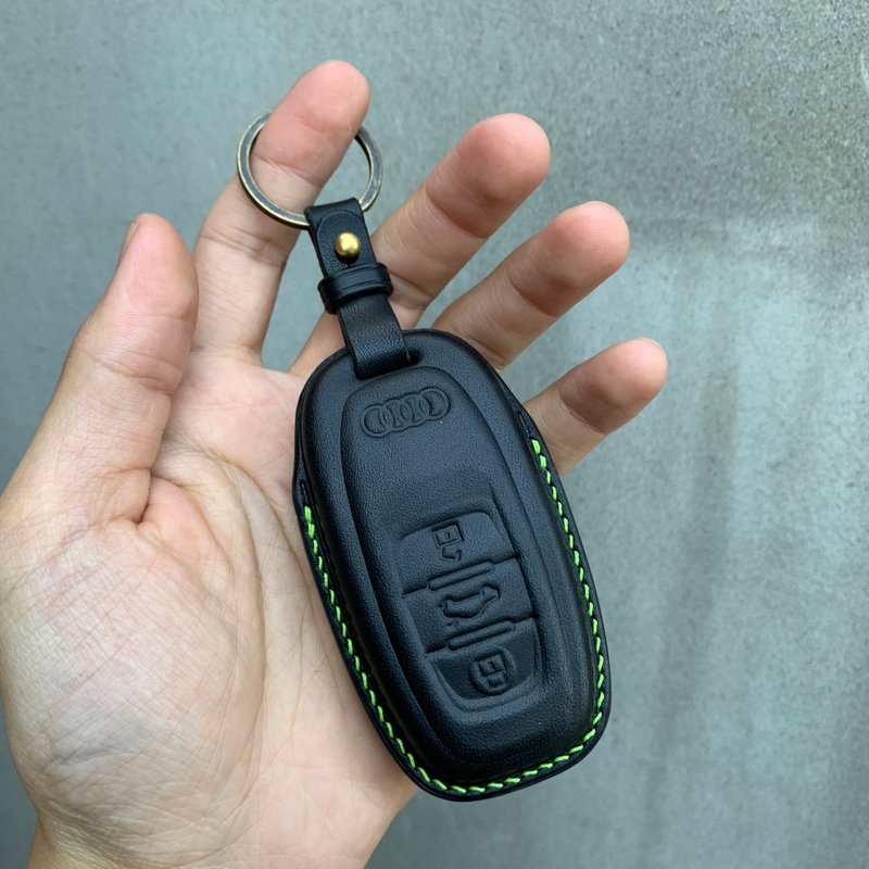 Audi 奥迪 Buttero 汽车钥匙皮套 A6 Q5 Q7 A8 R8 RS TT e tron - 钥匙链/钥匙包 - 真皮 蓝色