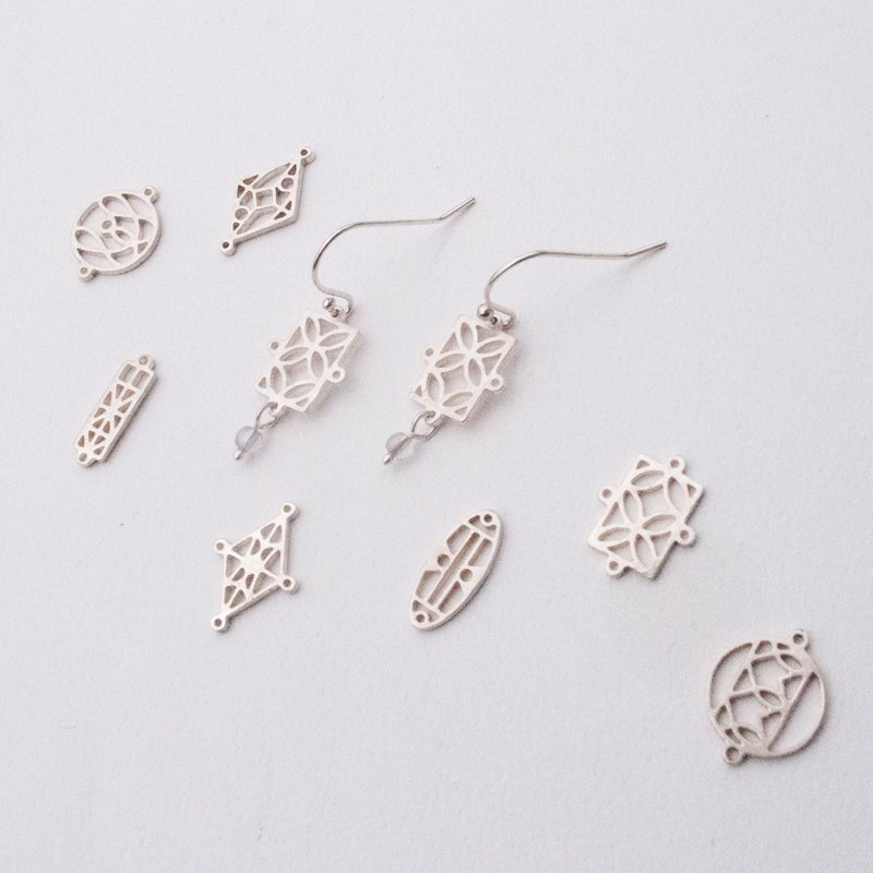 12星座耳环 - 耳环/耳夹 - 纯银 银色