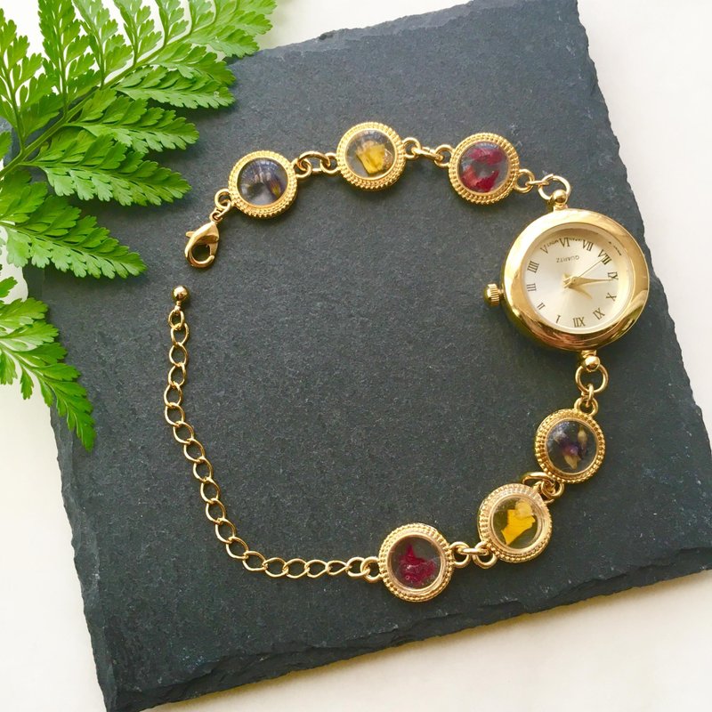 Flower clock - 女表 - 植物．花 金色