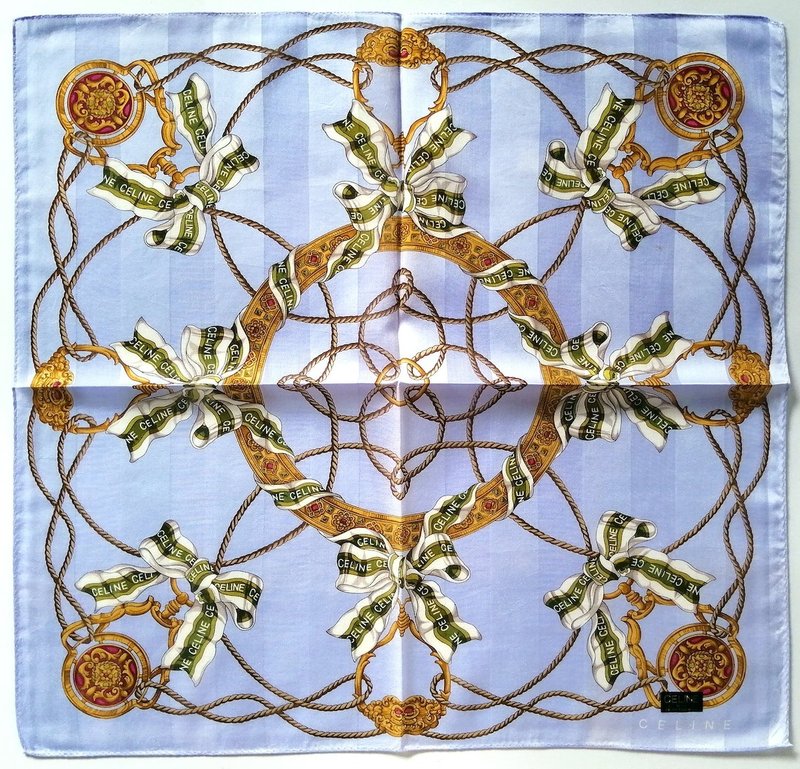 Celine 古董手帕 奢华古董珠宝礼物 20 x 19.5 英寸 - 手帕/方巾 - 棉．麻 紫色