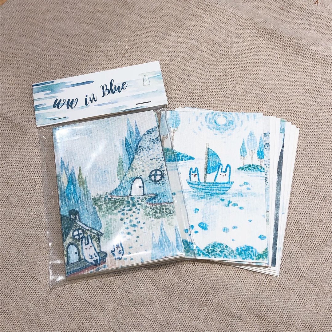 WW in Blue Sticker - 贴纸 - 纸 蓝色