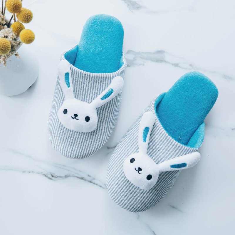 │SWEET家│系列·甜蜜小屋一家·知性妈咪兔头室内拖鞋 - 女款休闲鞋 - 棉．麻 