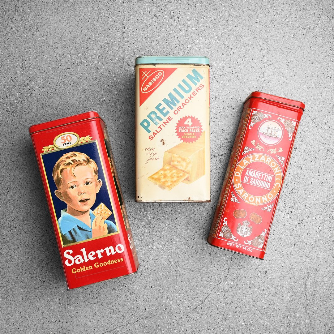 Vintage 美国早期铁盒 / 古董铁盒、饼干铁盒、铁盒收藏 - 收纳用品 - 其他金属 多色