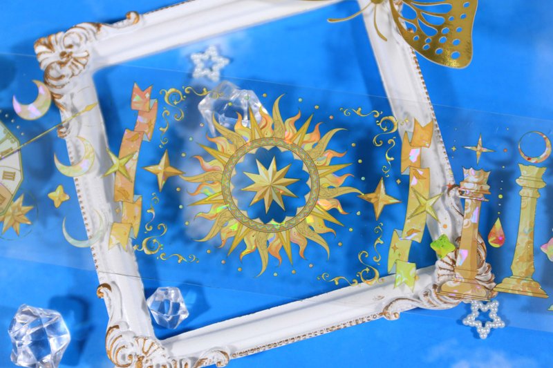 烈日炽阳 PET 纸胶带 贝壳光 镭射金 10米卷 2米卷 - 纸胶带 - 塑料 黄色