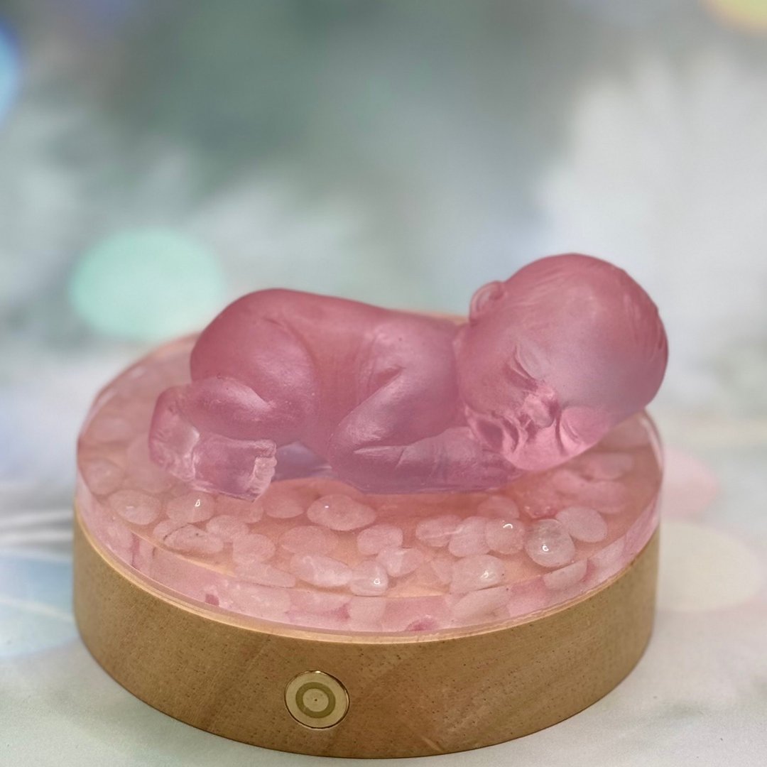 水晶滴胶夜灯 BABY系列(一) 各式水晶添加 新式满月礼 附无线灯座 - 摆饰 - 树脂 白色