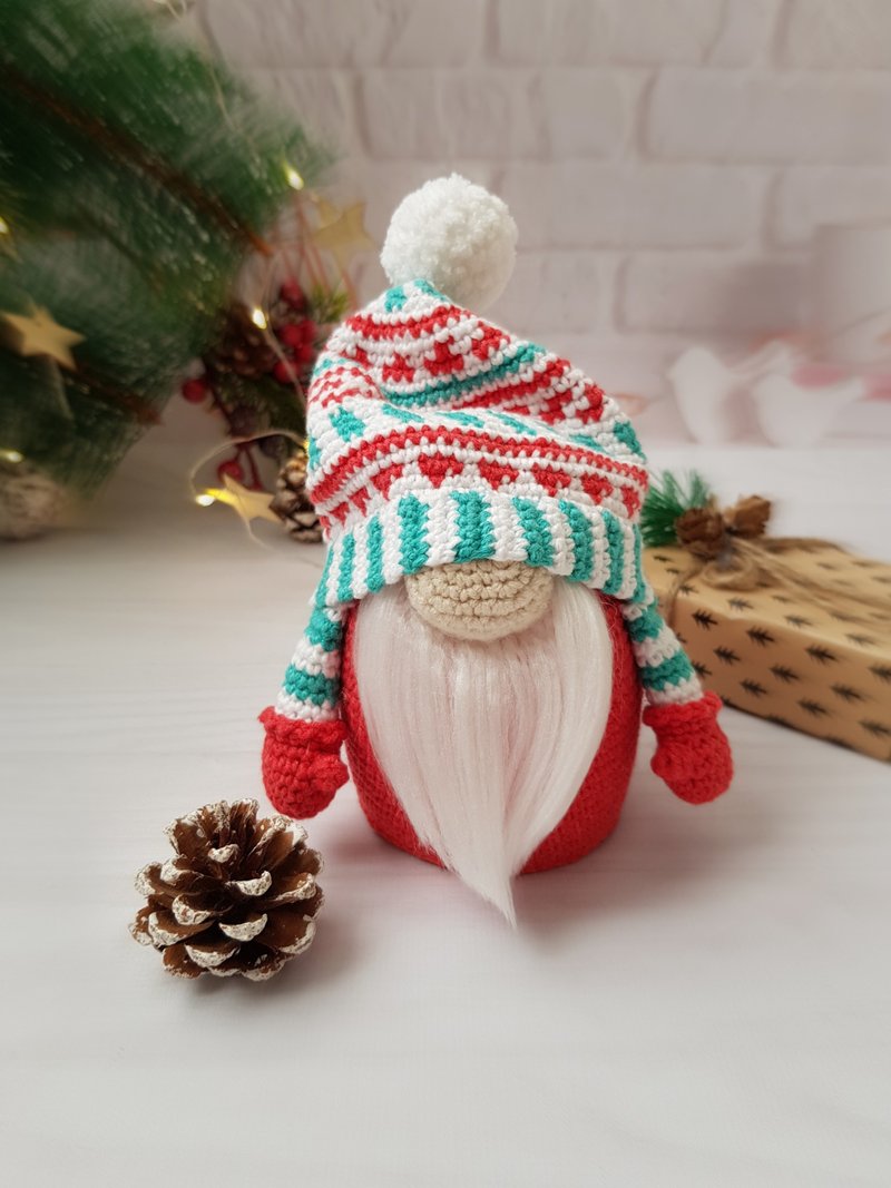 Christmas crochet gnome pattern, Amigurumi toy pattern, Santa gnome Pattern - 编织/刺绣/羊毛毡/裁缝 - 其他材质 