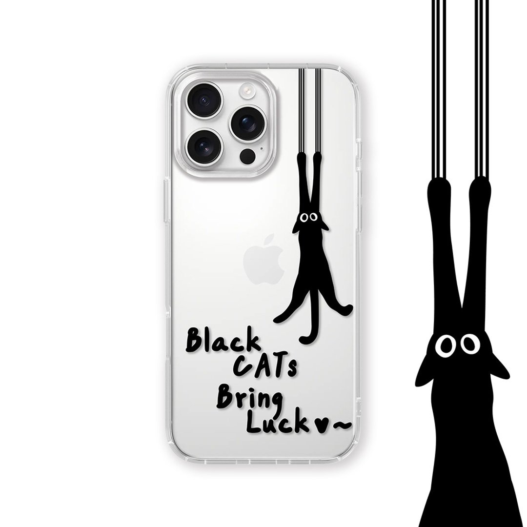 Black CATs Bring Luck 黑猫日常系列 防摔手机壳 CSBR03 - 手机壳/手机套 - 硅胶 多色