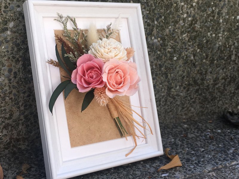 永生花束相框 站立壁挂两用  升迁/转职/开幕/新居/柜台摆饰 - 干燥花/捧花 - 植物．花 
